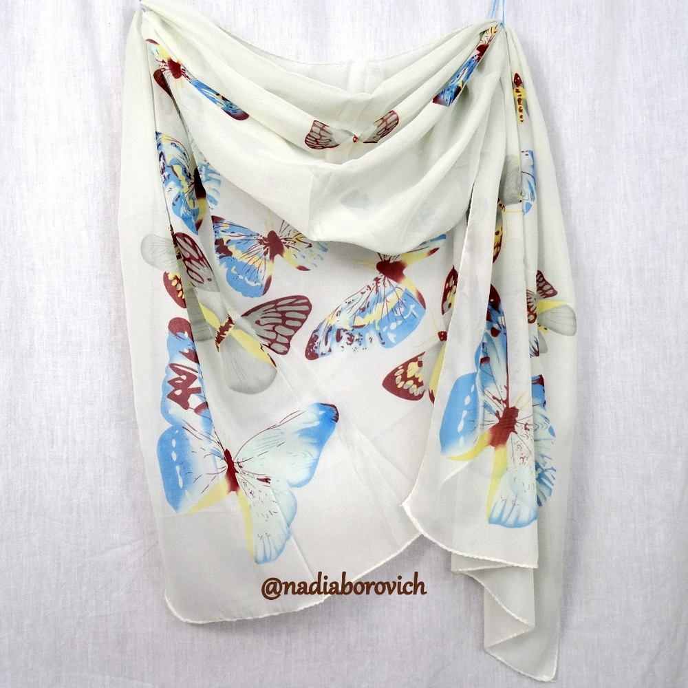 Chiffon Butterfly Scarf Shawl Wrap